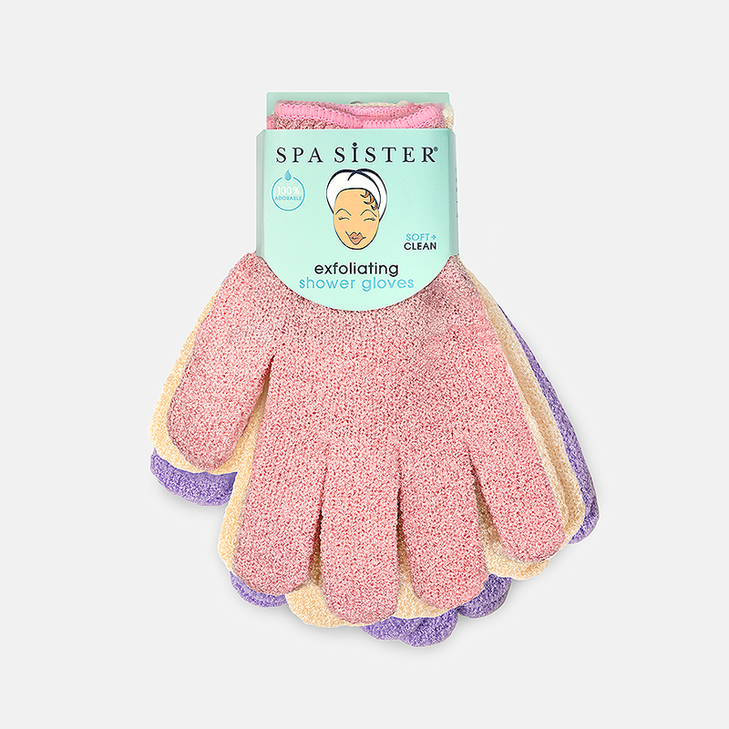 Exfoliating Shower Gloves - Three Pairs