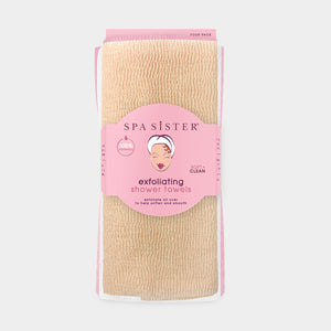 Exfoliating Shower Towels - 4PK