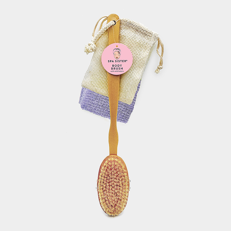 Body Brush with Exfoliators (Ramie Soap Sak)