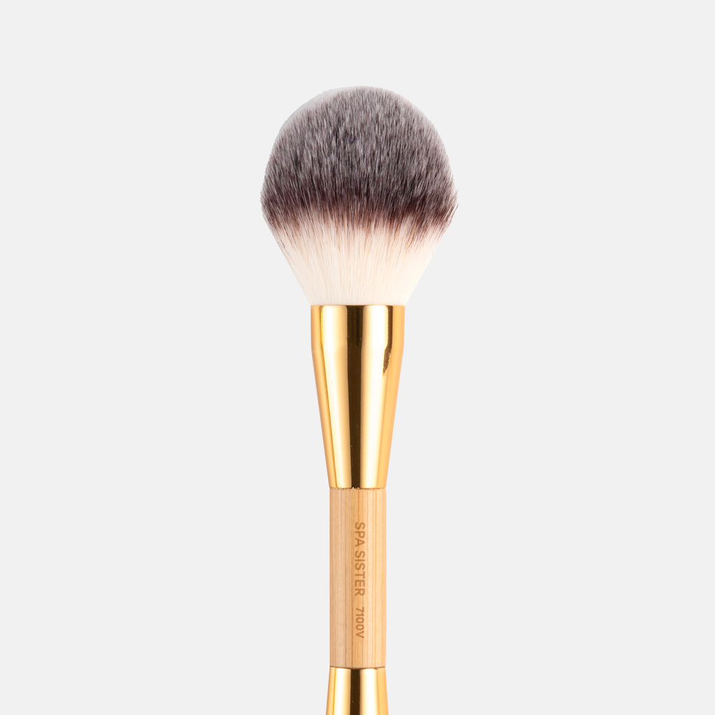 Dual-Ended Powder Veil - Vegan Bamboo Brush