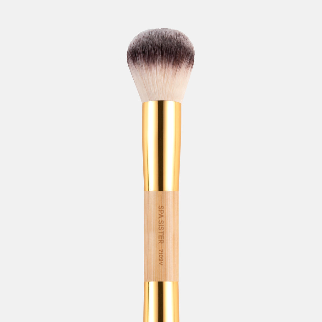 Dual-Ended Blush Powder Highlighter - Vegan Bamboo Brush