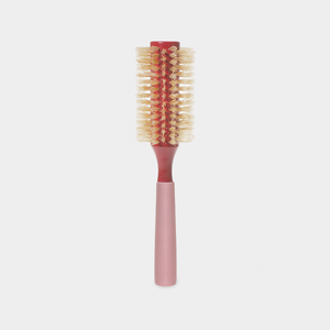 2.5" Round Boar Hair Brush, Stripe - Pink/Red
