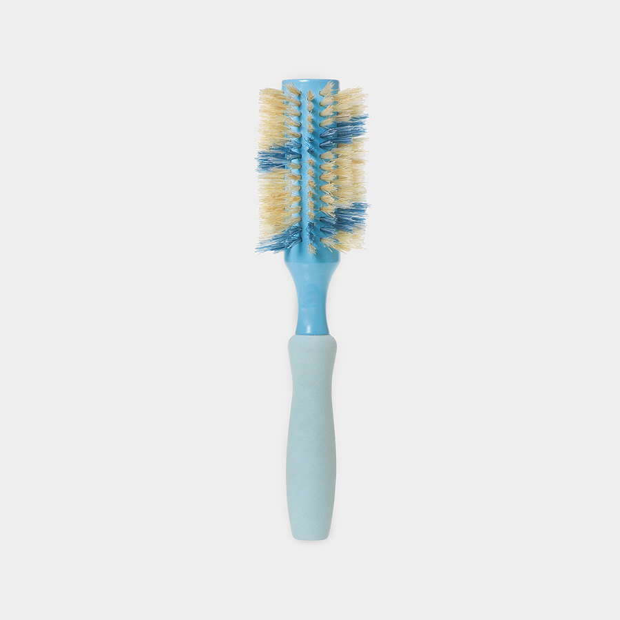 2.5" Round Boar Hair Brush, Ribbon - Blue